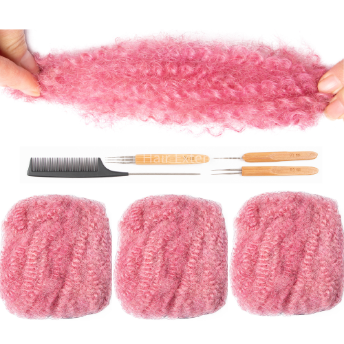 BLT cheap russian 100% human hair pink bulk tight afro kinky human hair bulk for dreadlock or twist braids